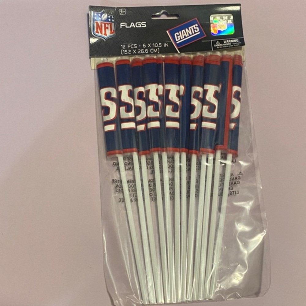 NFL New York Giants football 12 Pc Blue and Red Party Flags